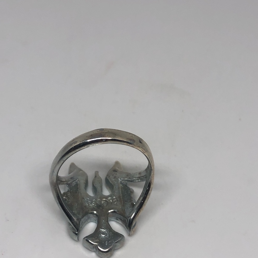 Vintage Thunderbird Ring Turquoise Coral Inlay - Picture 7 of 7